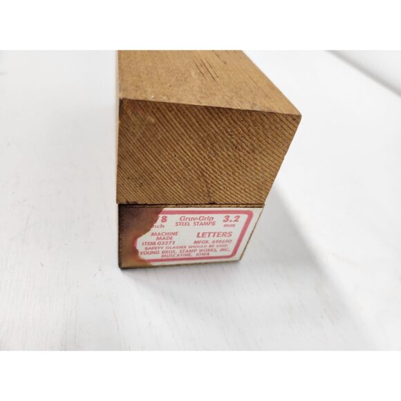 Vintage Young Bros 3/8 Steel Letter Stamp Set in Wooden Box 27 Pieces - Picture 4 of 7